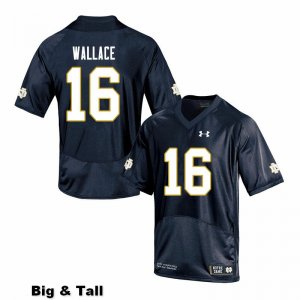 Notre Dame Fighting Irish Men's KJ Wallace #16 Navy Under Armour Authentic Stitched Big & Tall College NCAA Football Jersey LBL4499RN